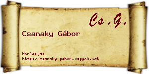 Csanaky Gábor névjegykártya